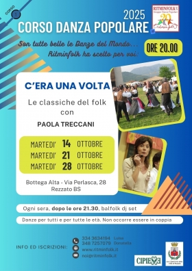 martedì 21 ottobre a REZZATO - RITMINFOLK 
