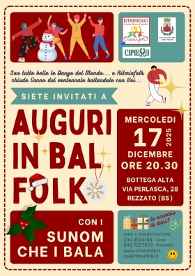 mercoledì 17 dicembre a REZZATO - RITMINFOLK 